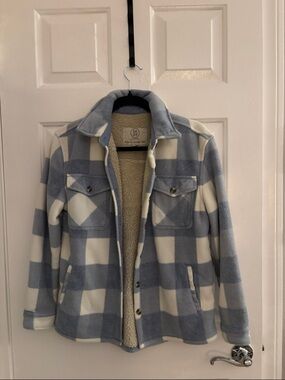 Sage Light Blue Jacket with Cream Sherpa Lining